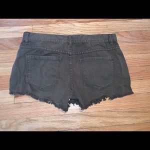 Free People dark hunter green jean shorts